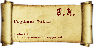 Bogdanu Metta névjegykártya